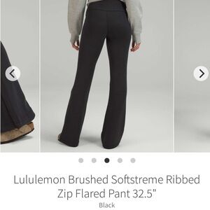 Lululemon Brushed Softstreme Ribbed Zip Flared Pant 32.5"